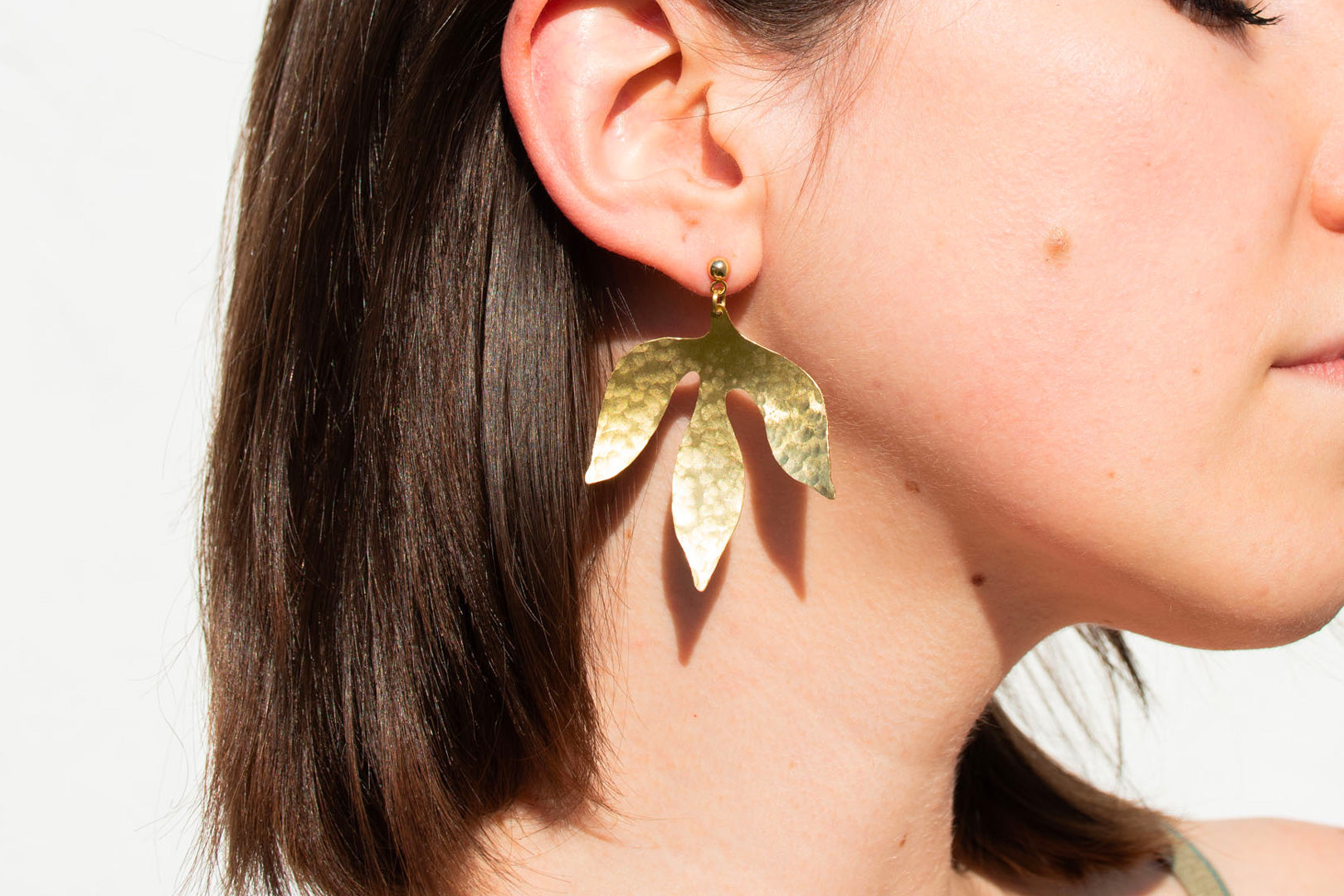 Orange and Green Snowflake Shaped Beaded Earrings - Unique Creation in  Orange