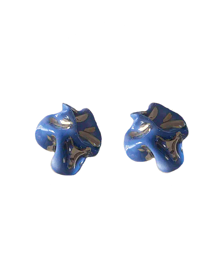 Ceramic earrings Pepaflaca blue