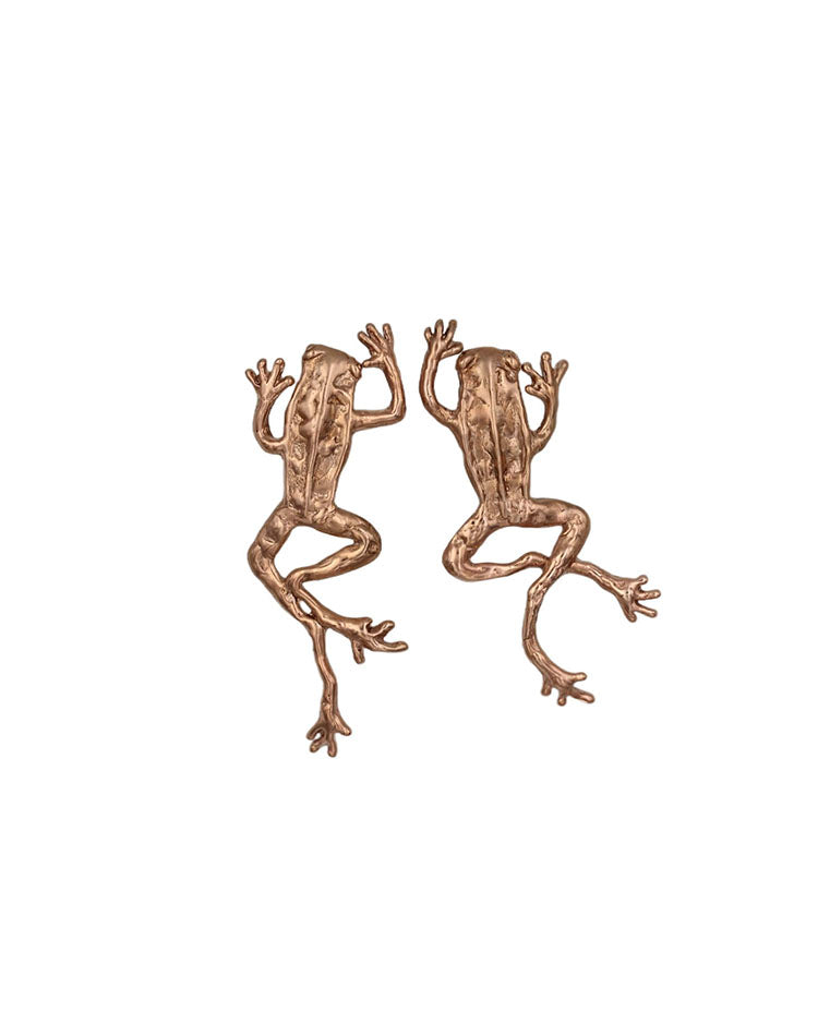 Frog climbing earrings handmade vnvn