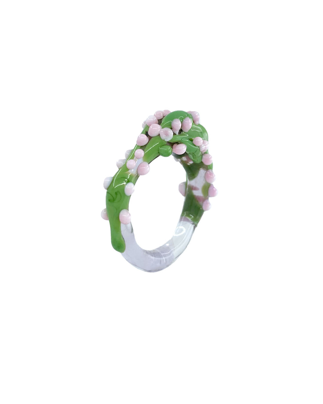 Botanic Clash - Anello in vetro di Murano