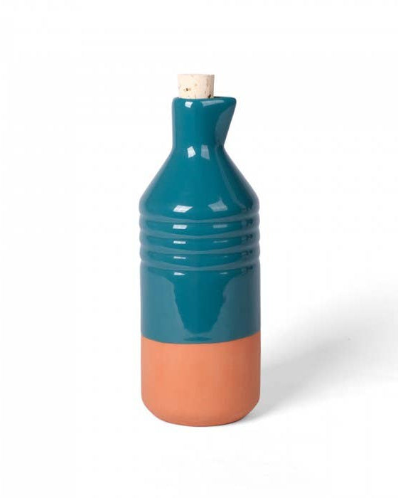 Glazed clay bottle