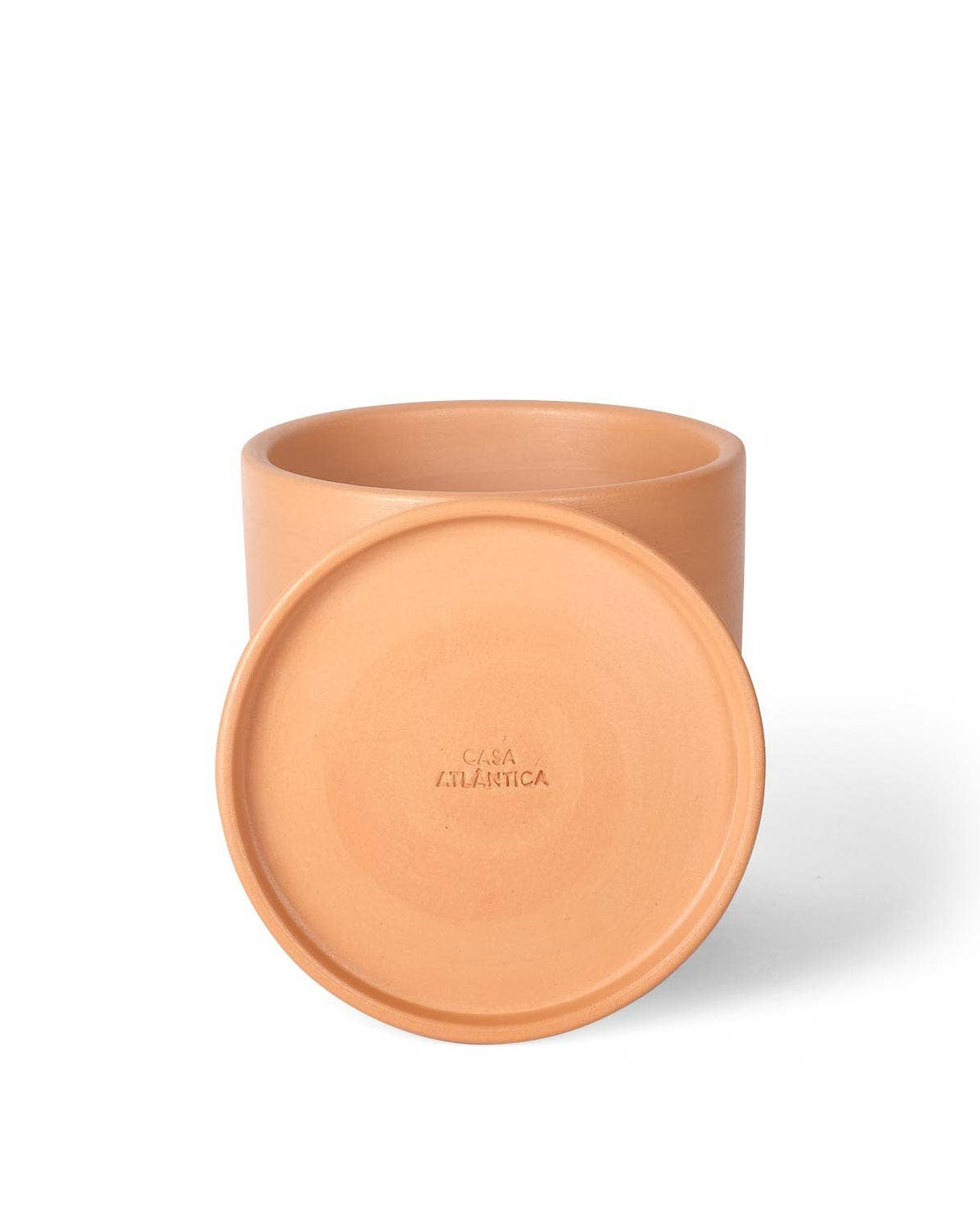 Natural clay pot with saucer – Small