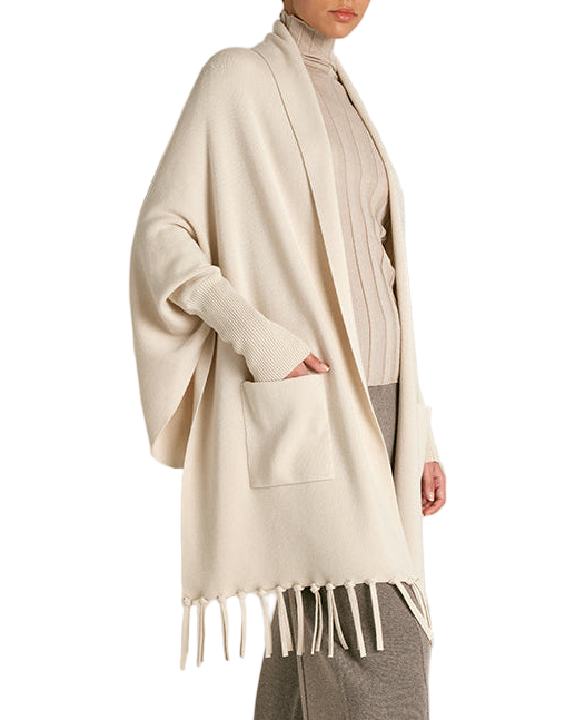 Pockets & Fringes wool cape