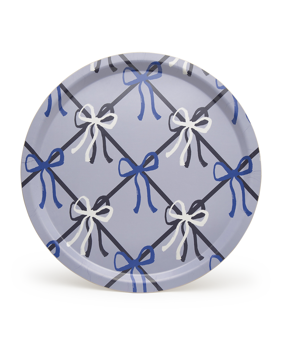 Round Birch Wood Tray – Bow