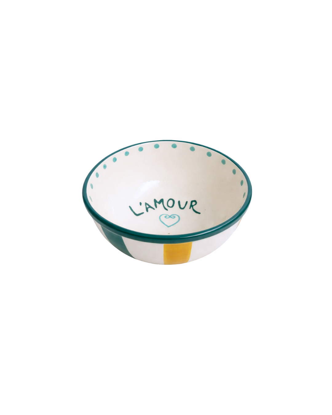 L’amour cereal bowl green & yellow