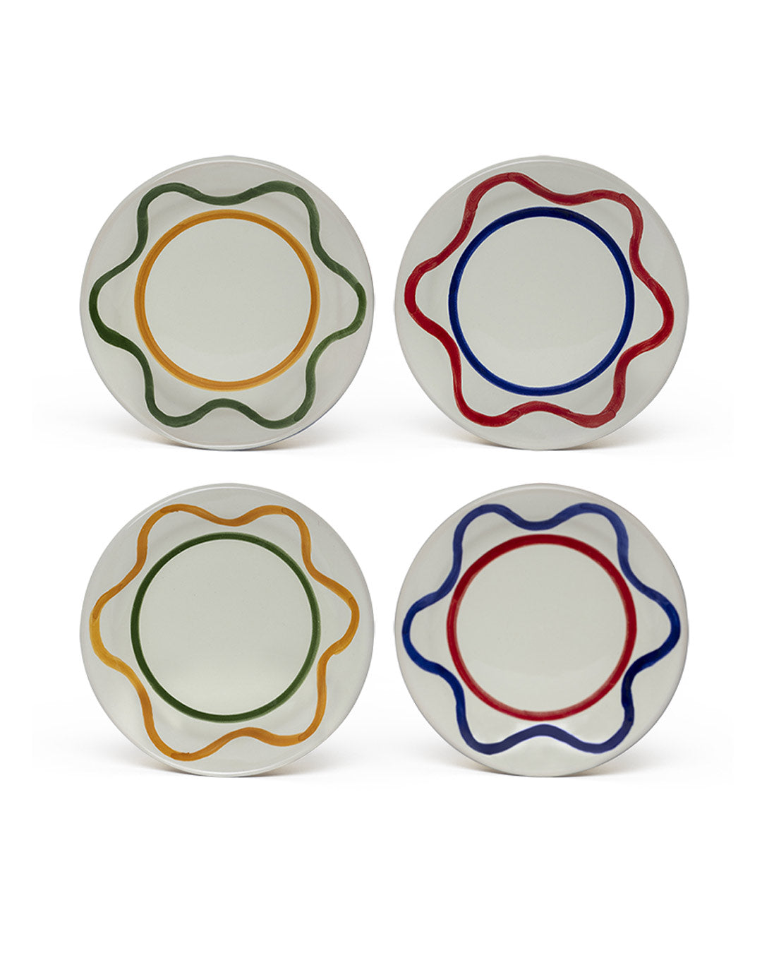 Piatti pane - sottobicchieri Wavy-Lines MIX - Set da 4