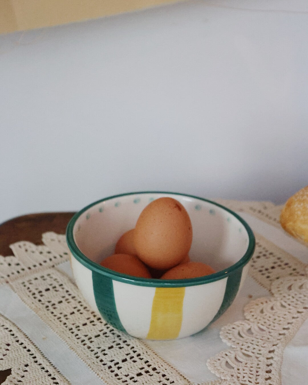 L’amour cereal bowl green & yellow