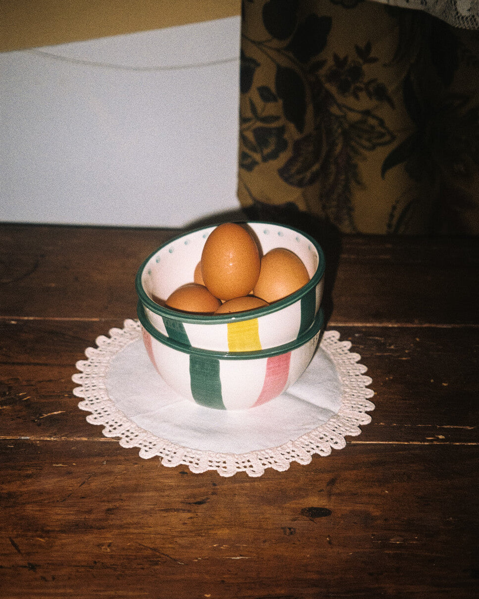 L’amour cereal bowl green & yellow