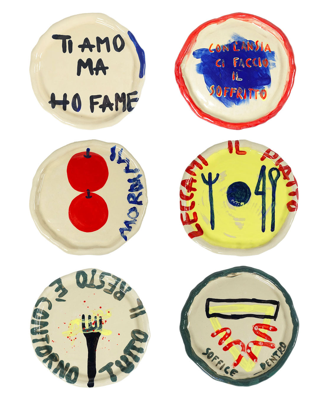 "Mamma che fame!" Plates MIX - Set of 6 (-10%)