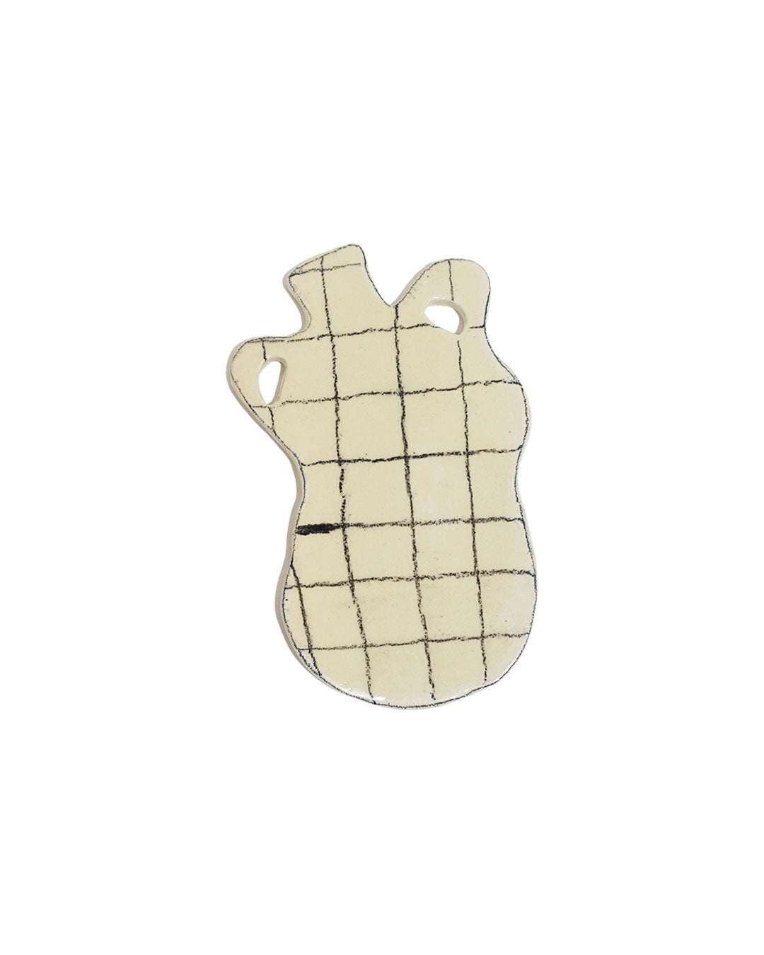 Vase trivet - white with black lines