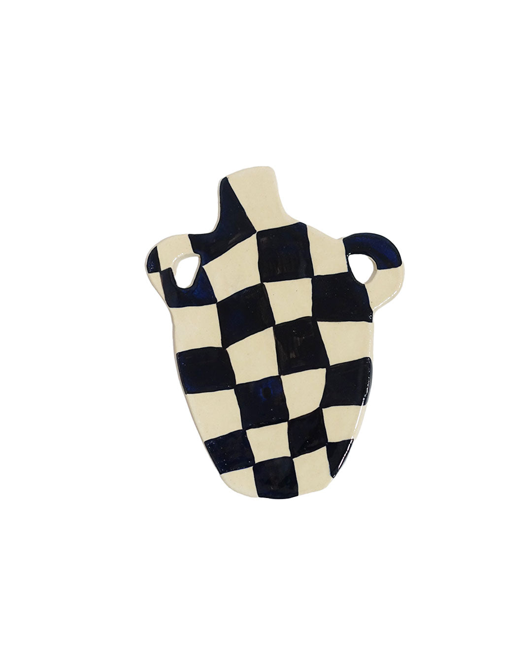 Vase trivet - black and white checkered