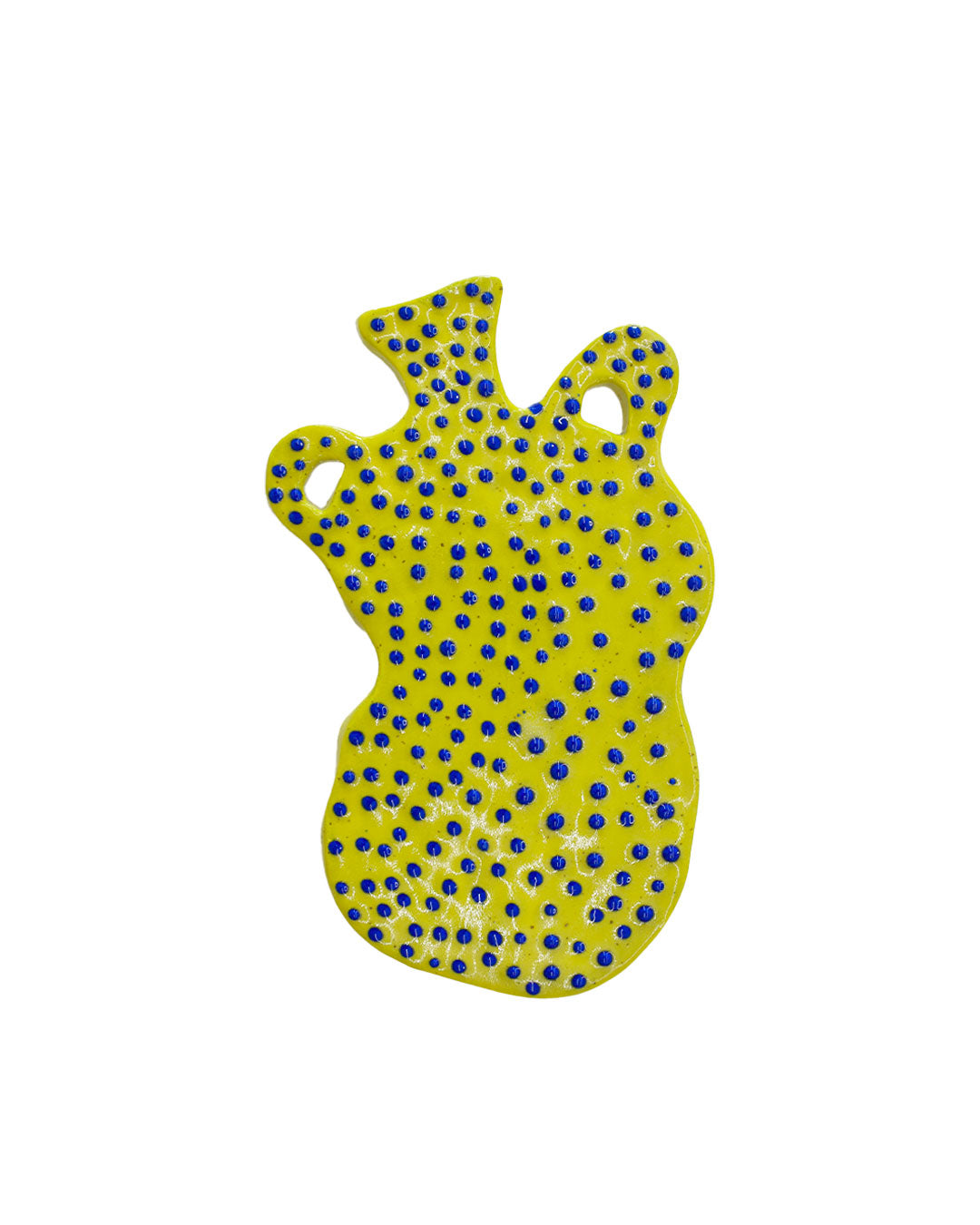 Vase trivet - green with blue dots