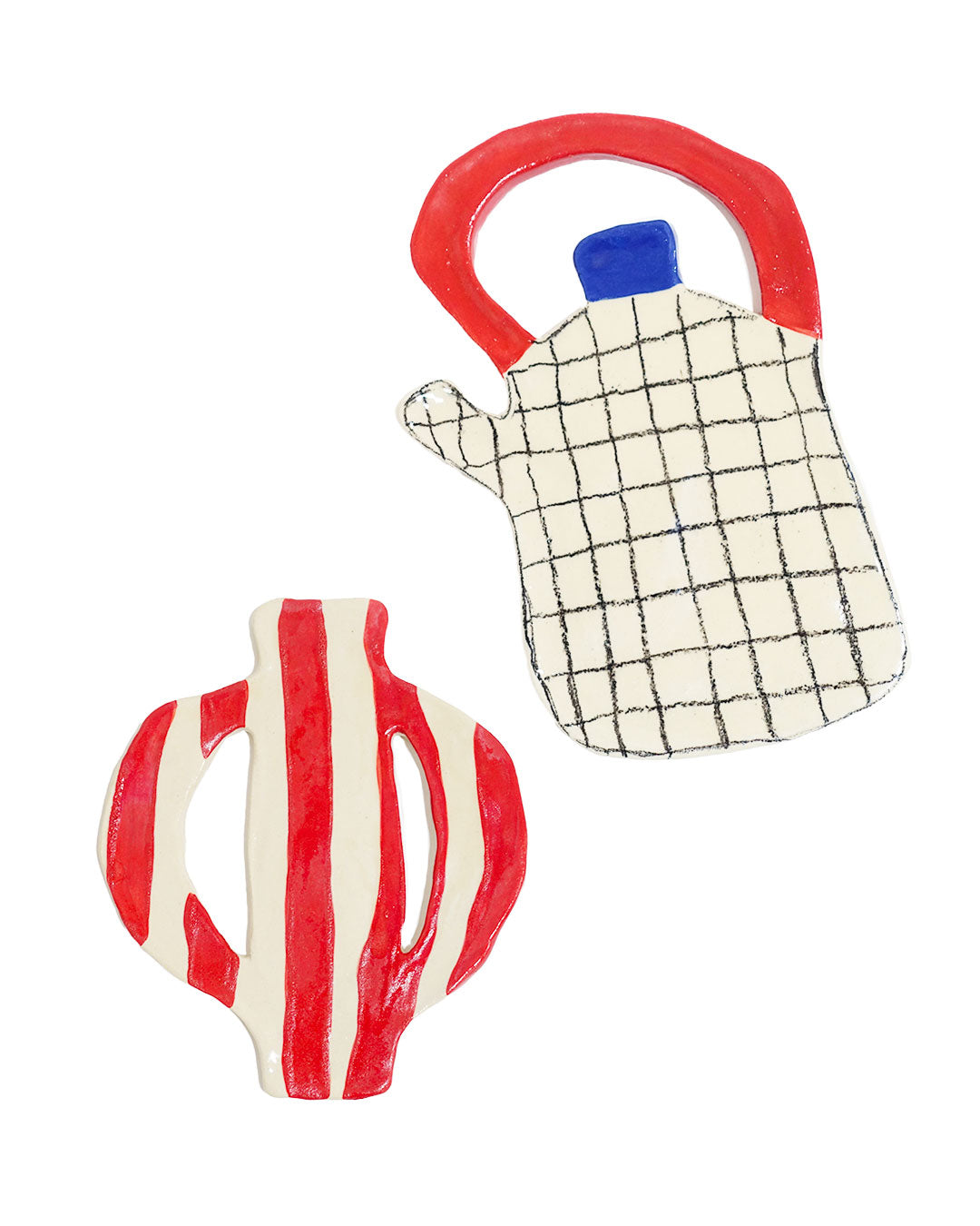 Vase trivet - red stripes