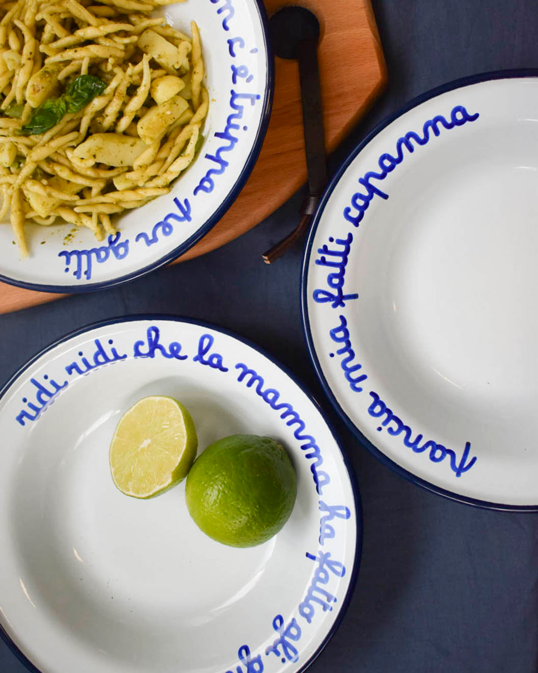 Hand written - vintage style enamel deep plate - Alt Means Old