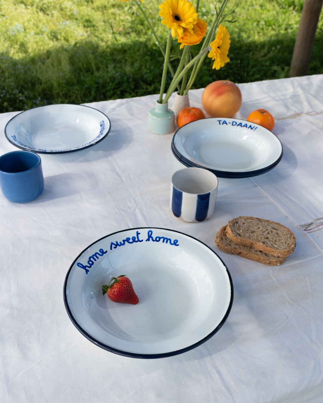 Enamel deep plate English MIX - Set of 6 (-10%)