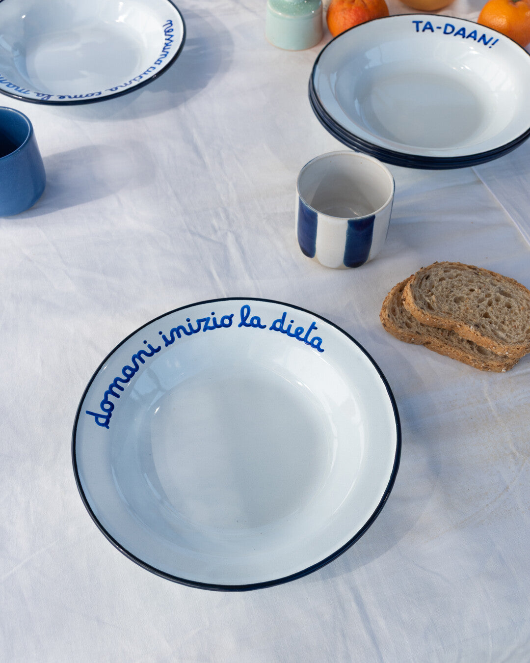 "Domani inizio la dieta" enamel deep plate