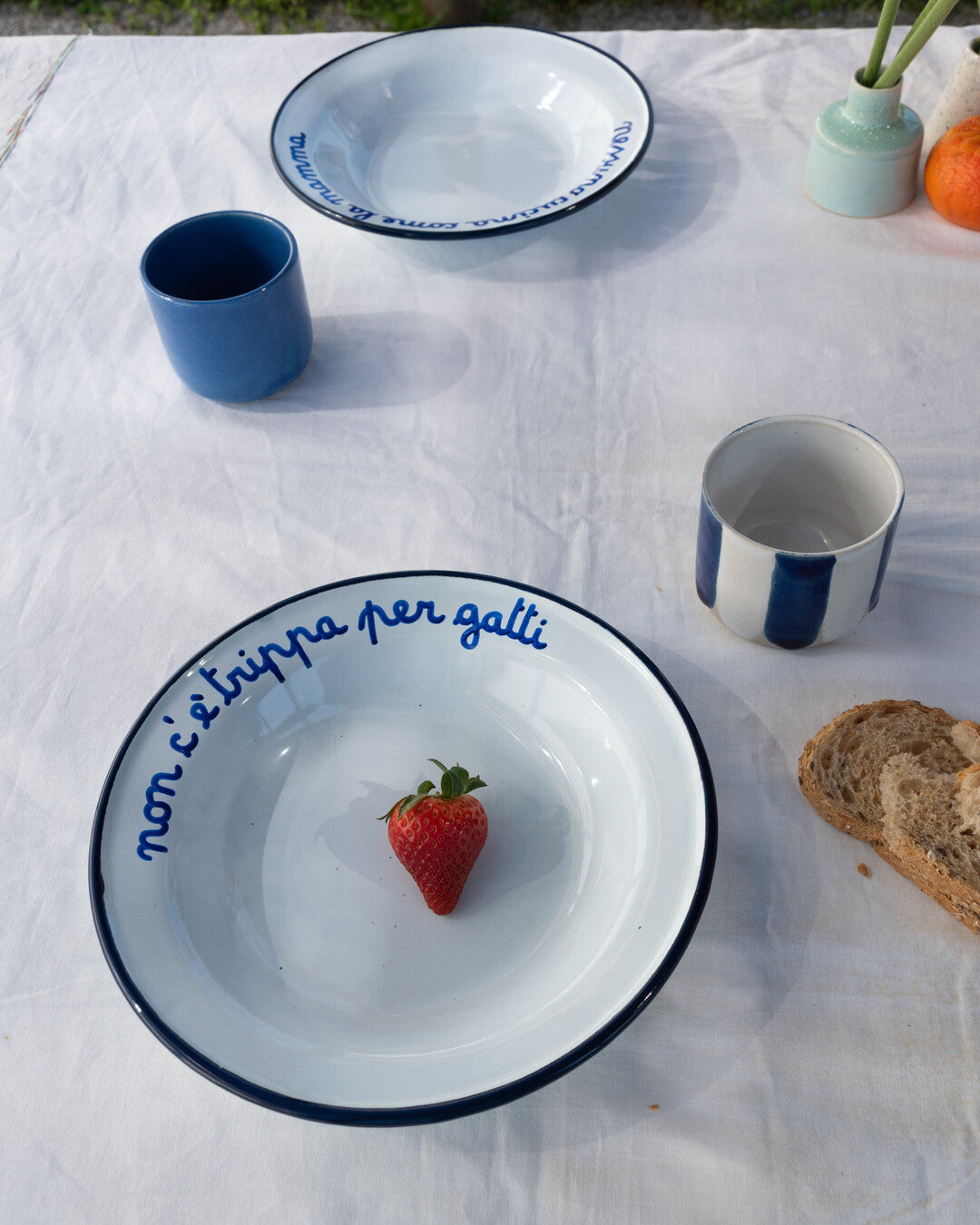 "Non c'è trippa per gatti" enamel deep plate