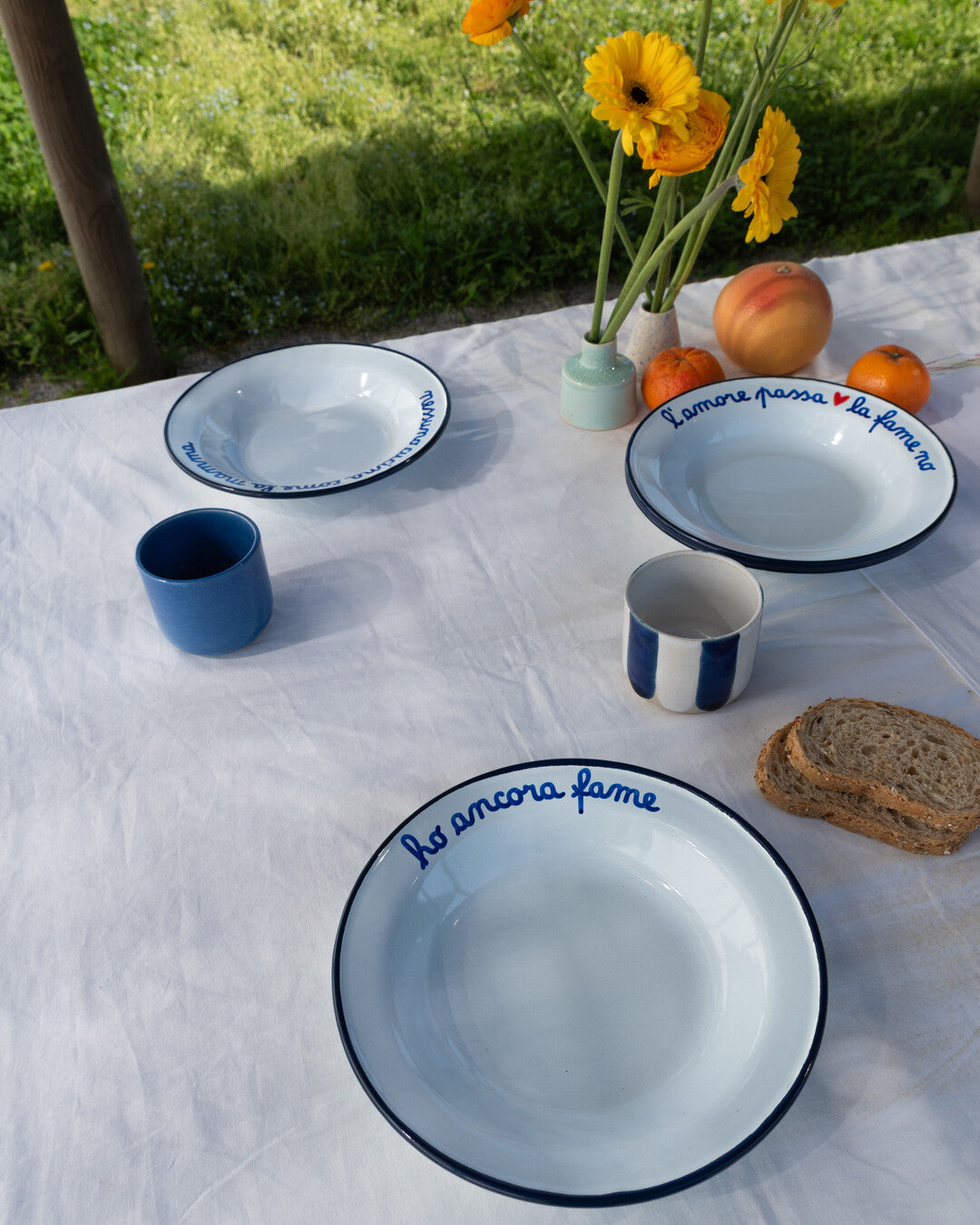 "Ho ancora fame" enamel deep plate
