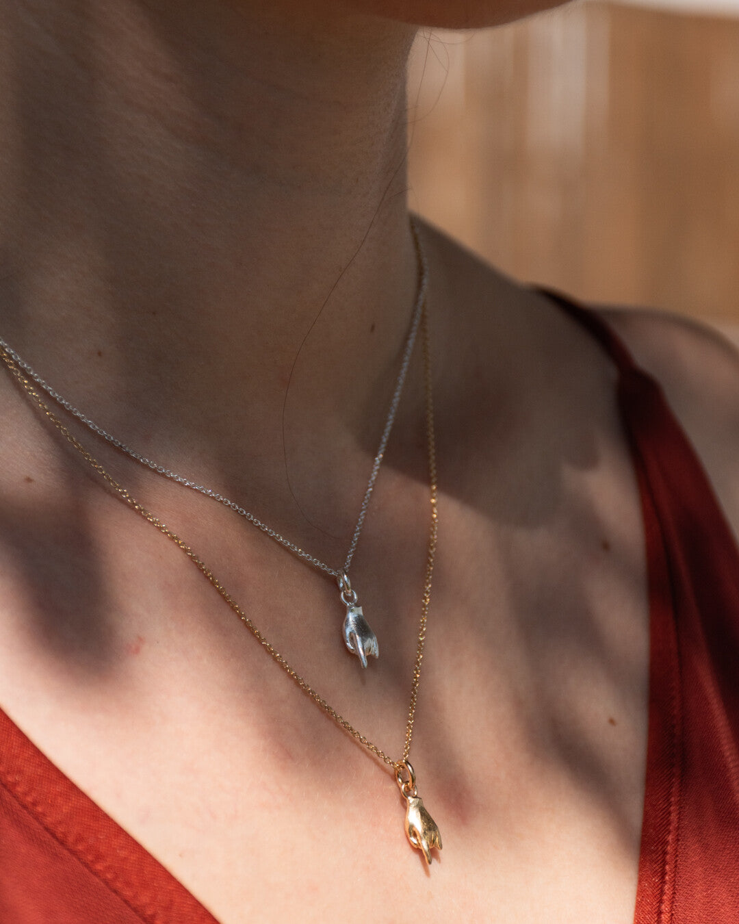 Horn hand necklace