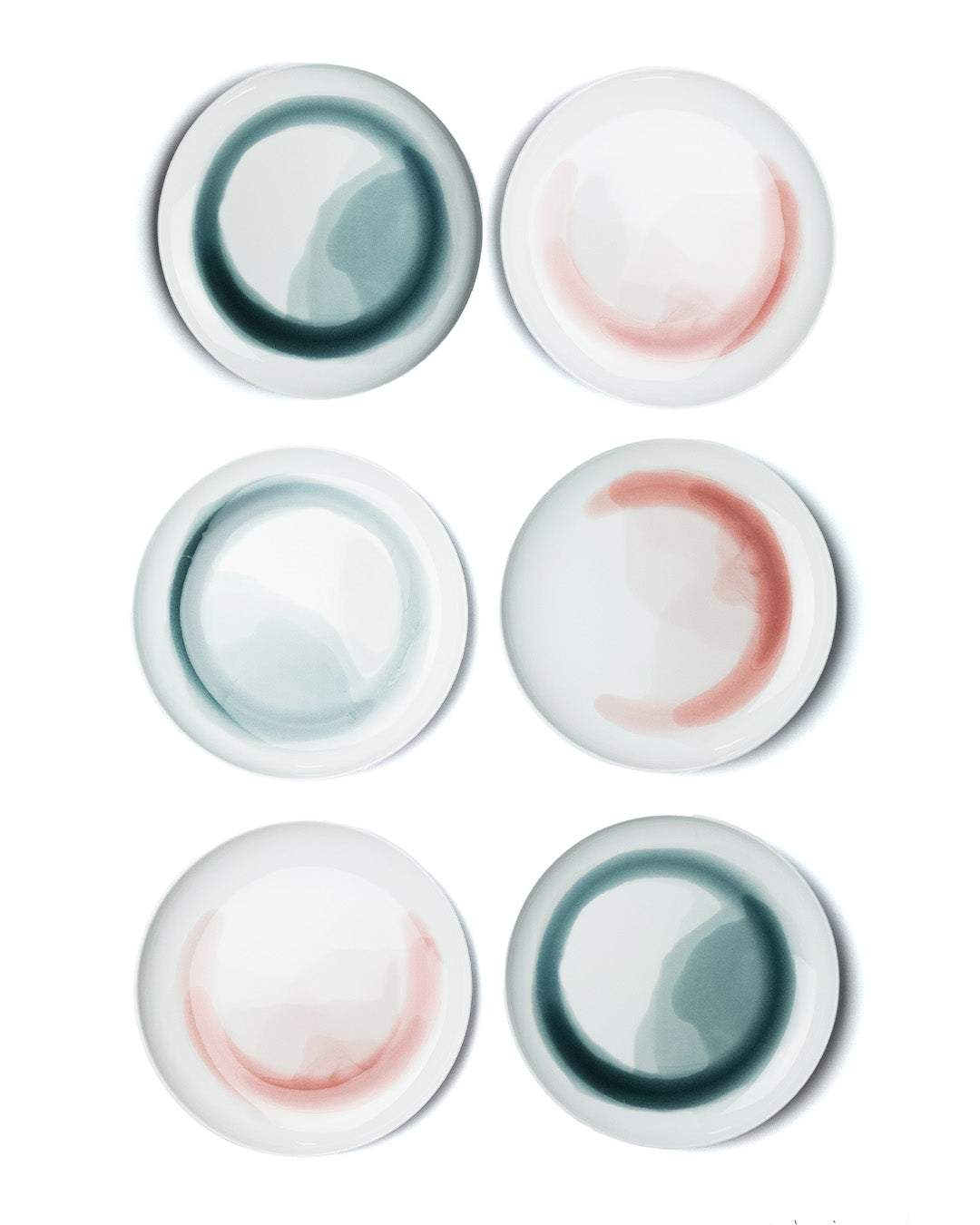 POOL porcelain medium plates MIX - Set of 6 (-20%)