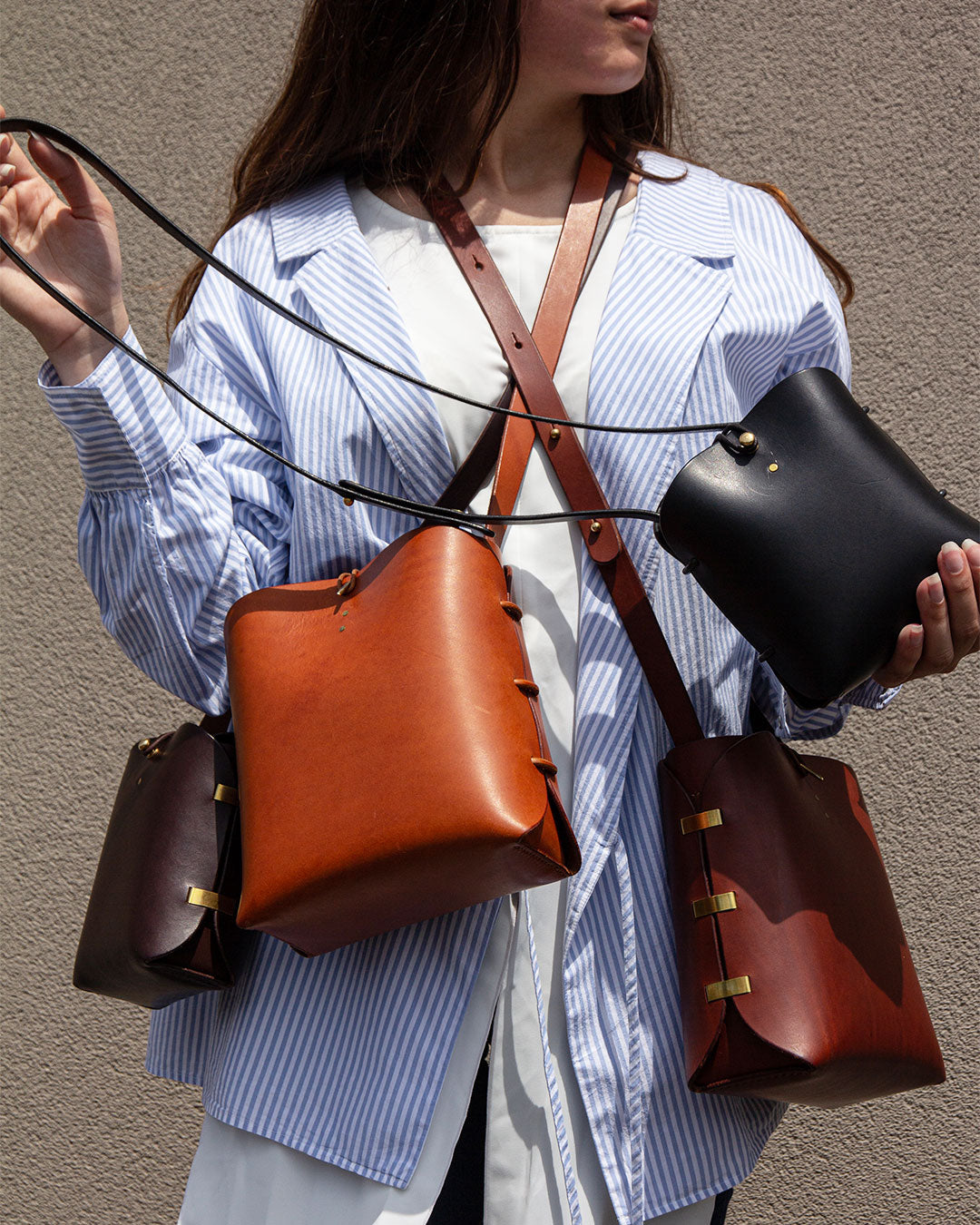Mini Cloche Corde vegetable tanned leather Anthenay