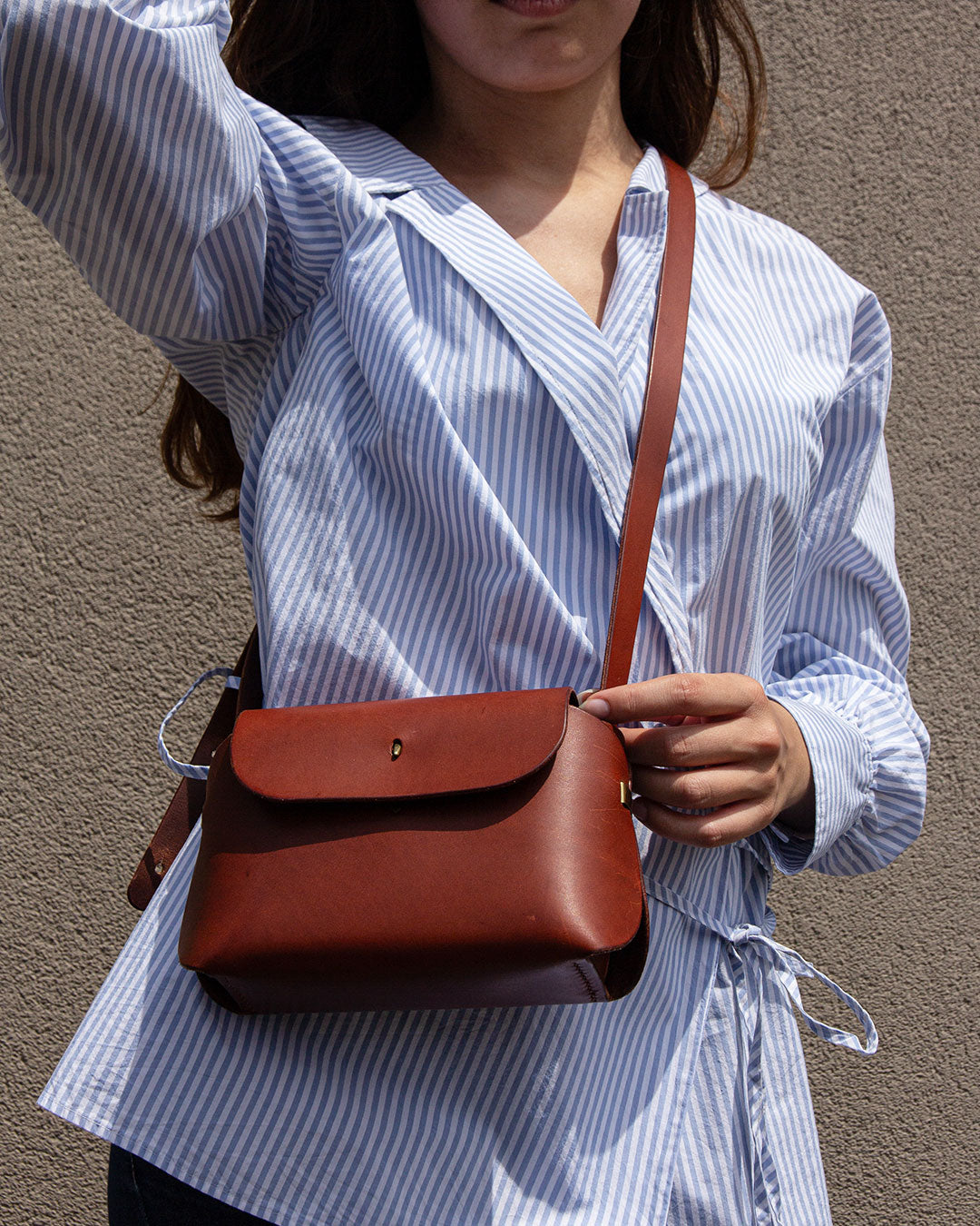 Mini Dumpling Bag vegetable tanned leather Anthenay