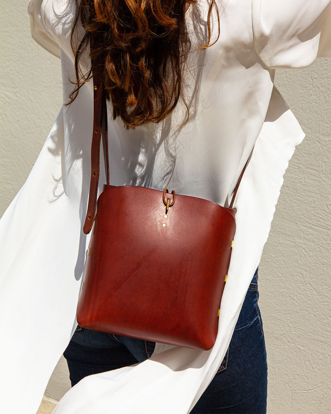 Small Cloche Brass vegetable tanned leather Anthenay