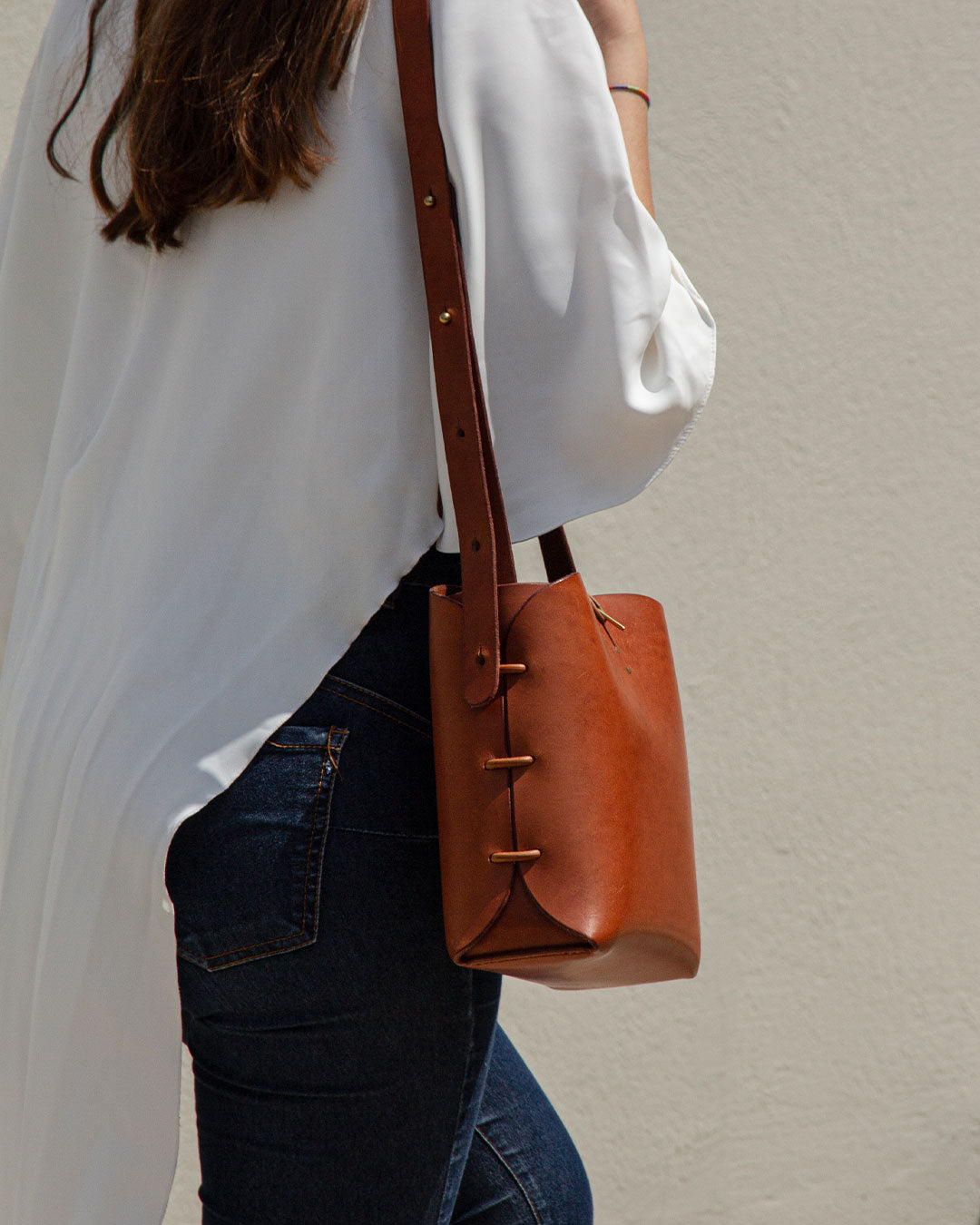 Small Cloche Corde vegetable tanned leather Anthenay