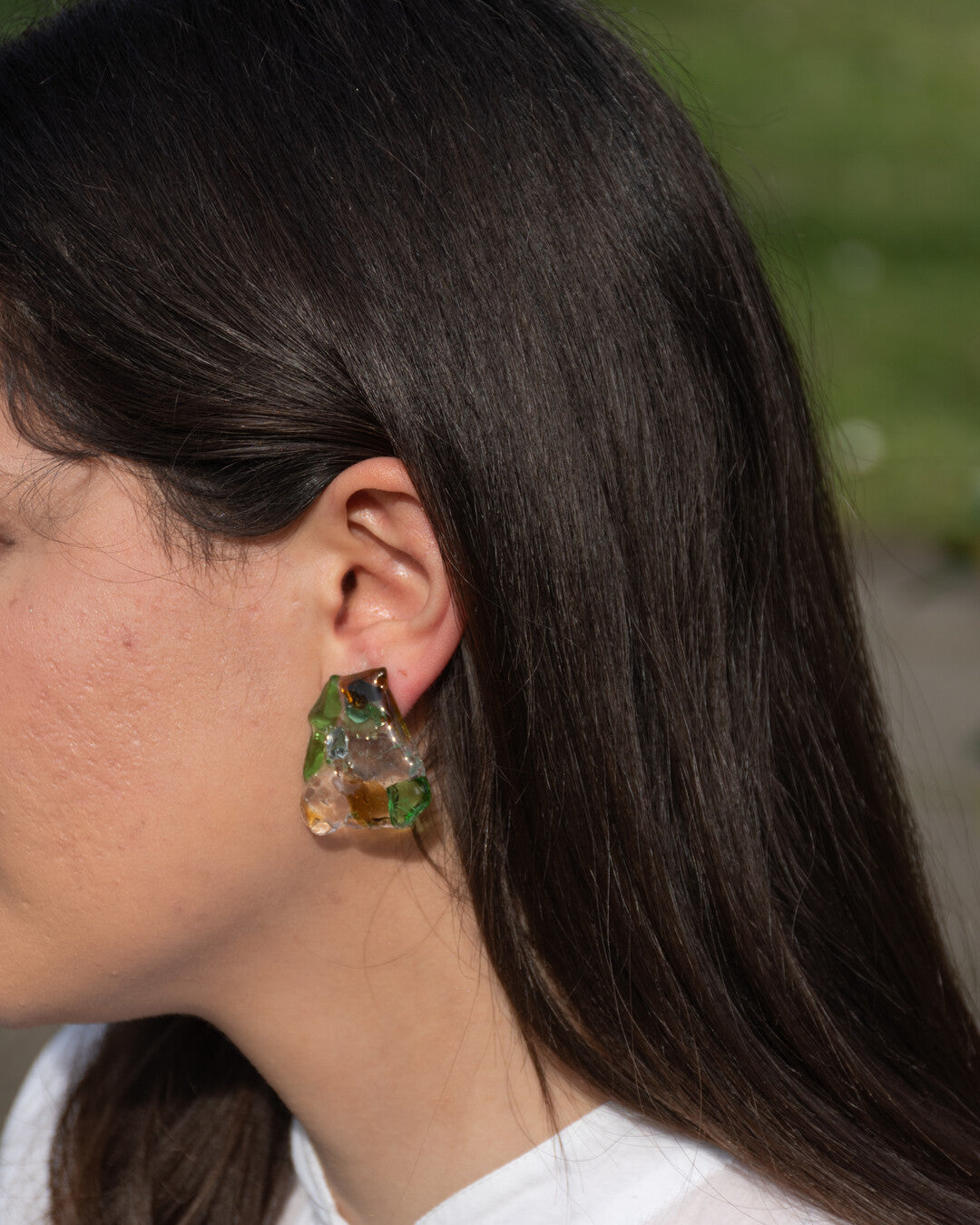 Puzzle upcycled earrings