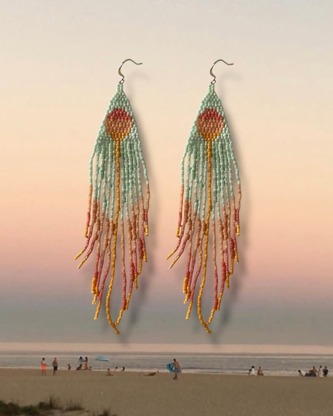 "Sunset" beaded earrings