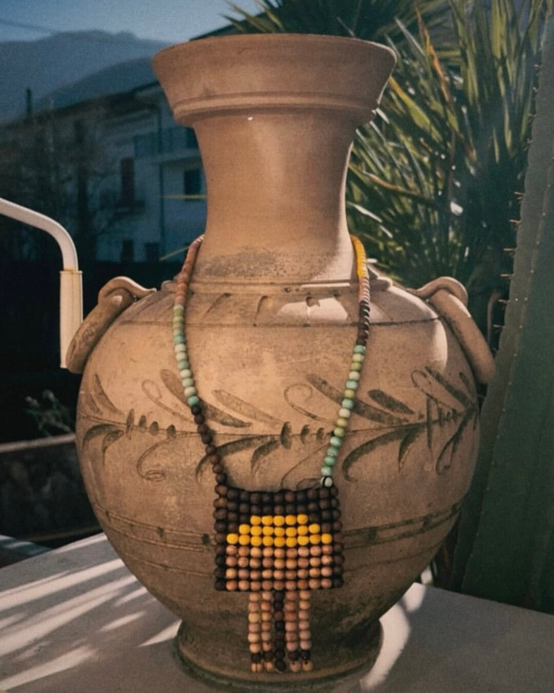 "Festival" beaded mini neck pouch