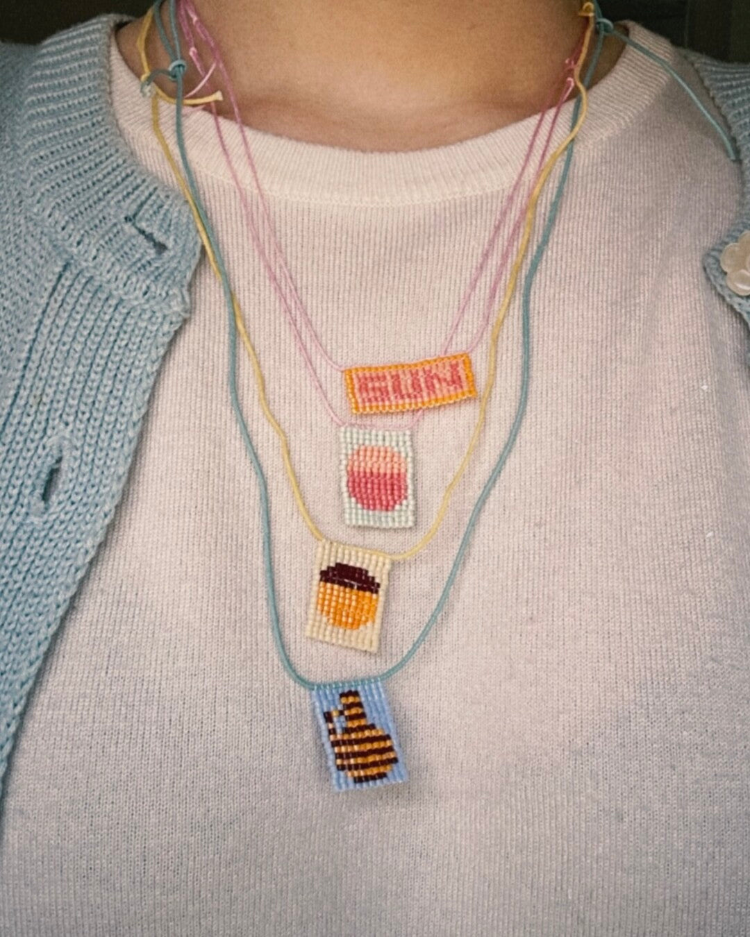 "Sun" beaded necklace