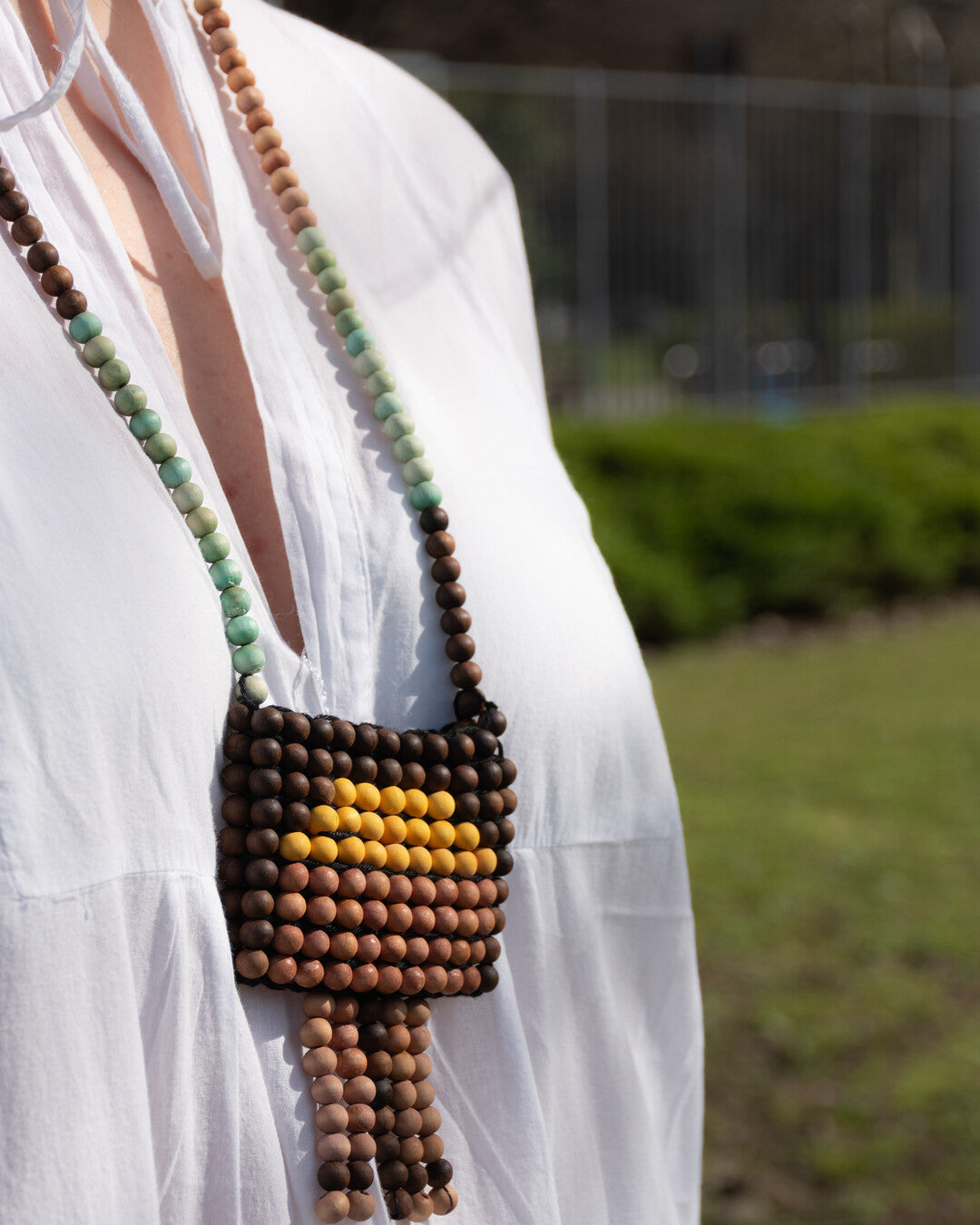 "Festival" beaded mini neck pouch