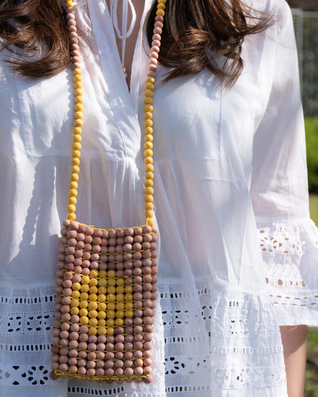 "Sun" beaded phone pouch