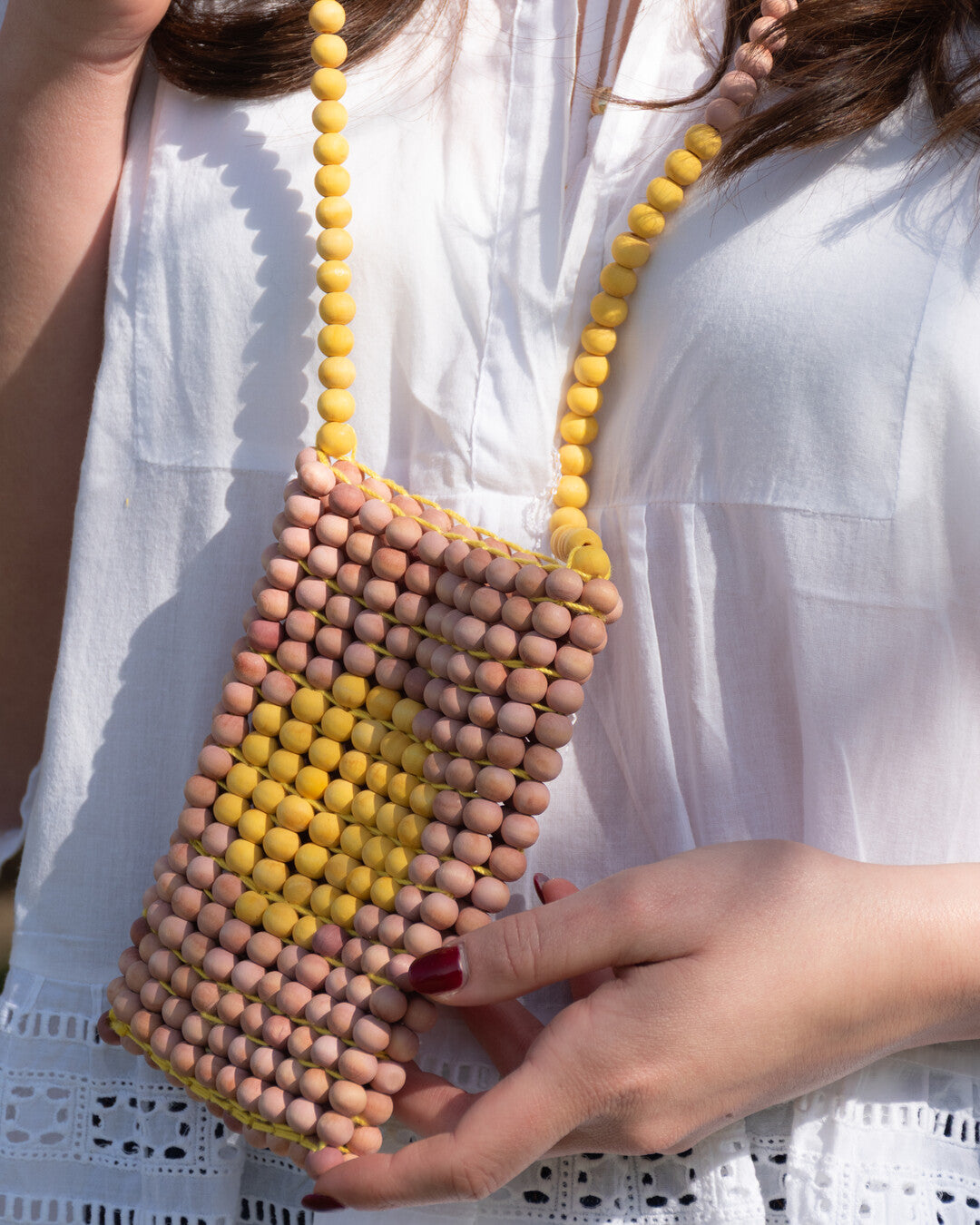 "Sun" beaded phone pouch