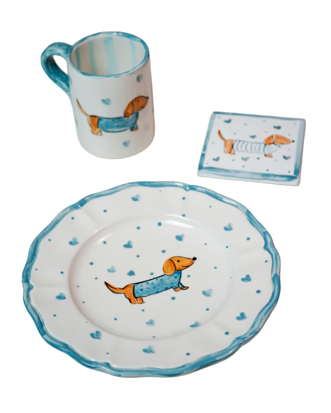 Scalloped Dachshund Set | 26 cm