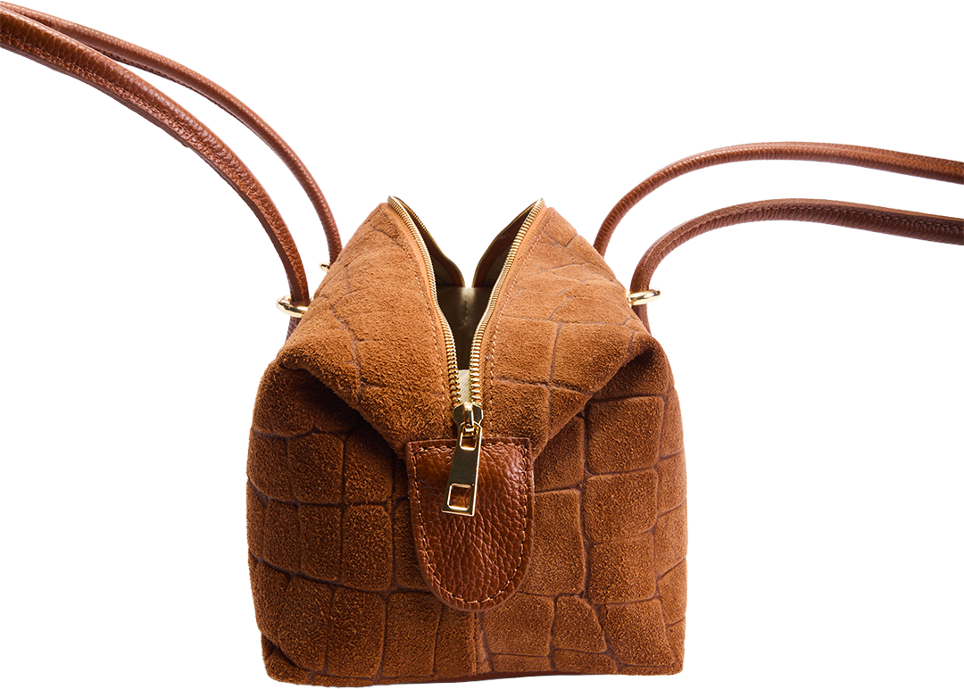 Bella Suede Bag - Caramel