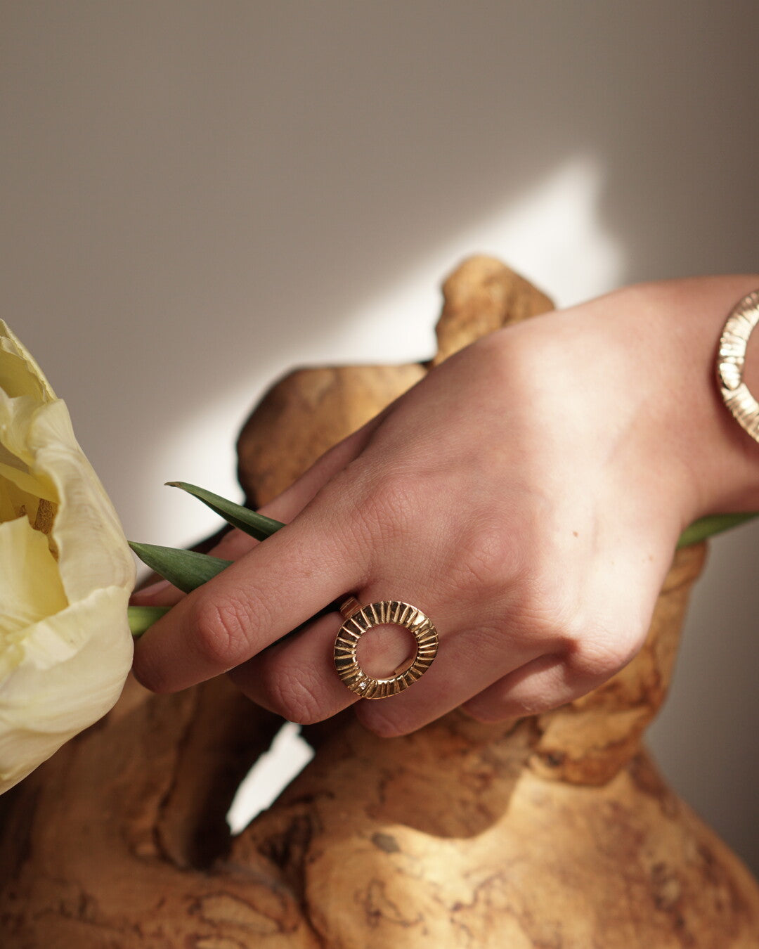 Handmade circle striped ring - Benbar
