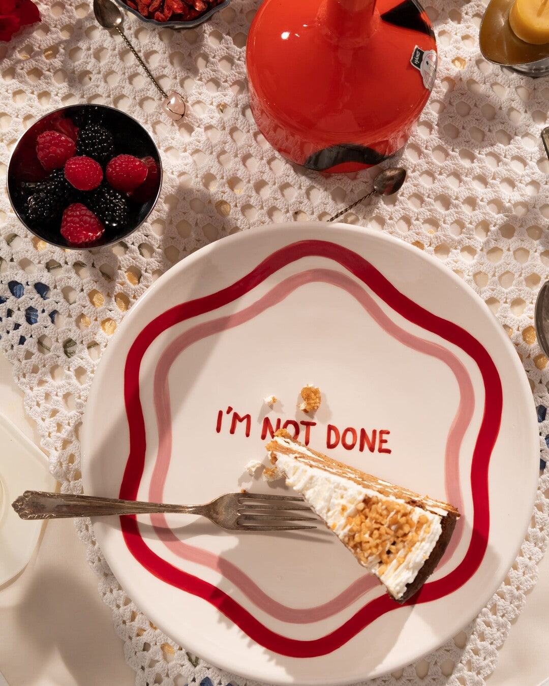 I’M NOT DONE dinner plate
