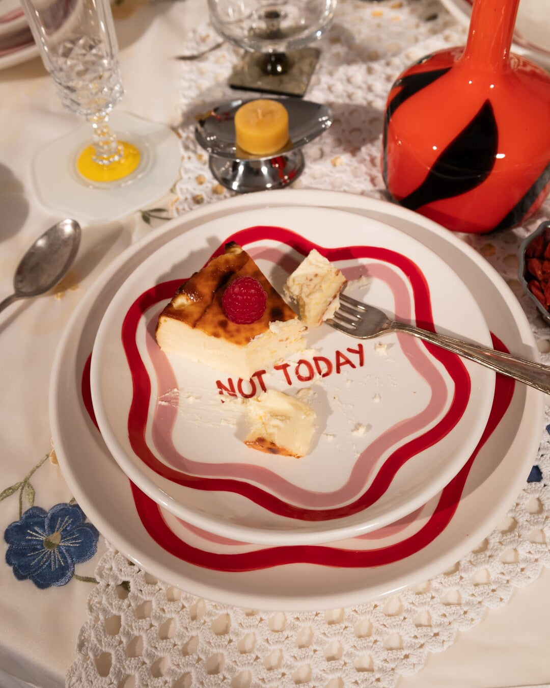 NOT TODAY dessert plate