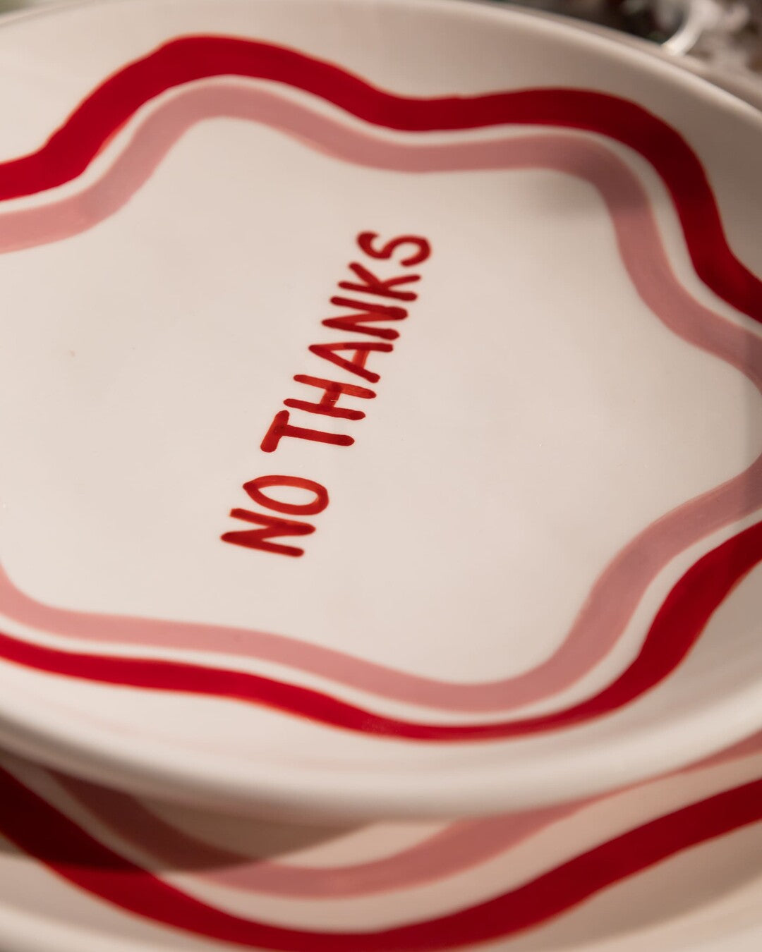 NO THANKS dessert plate