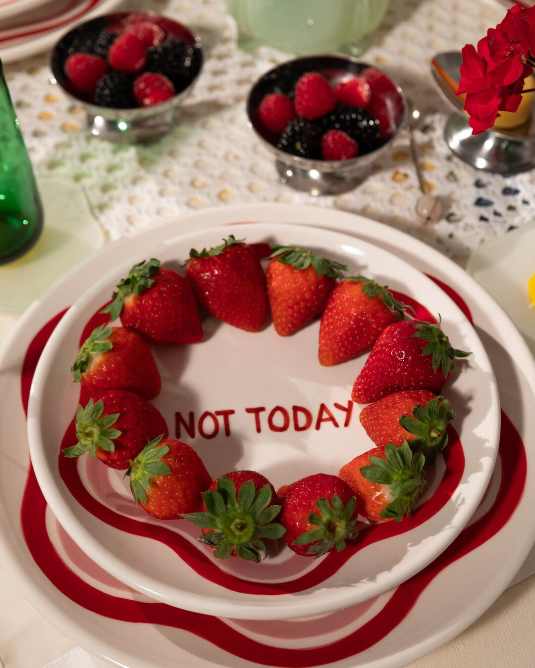 NOT TODAY dessert plate