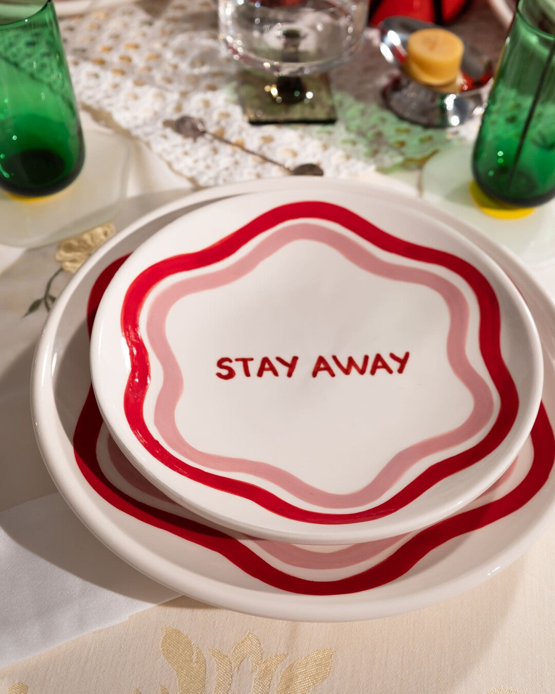STAY AWAY dessert plate