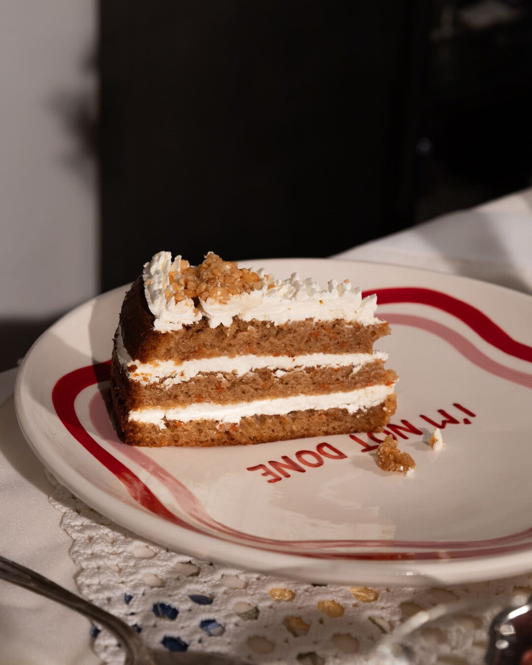 I’M NOT DONE dinner plate