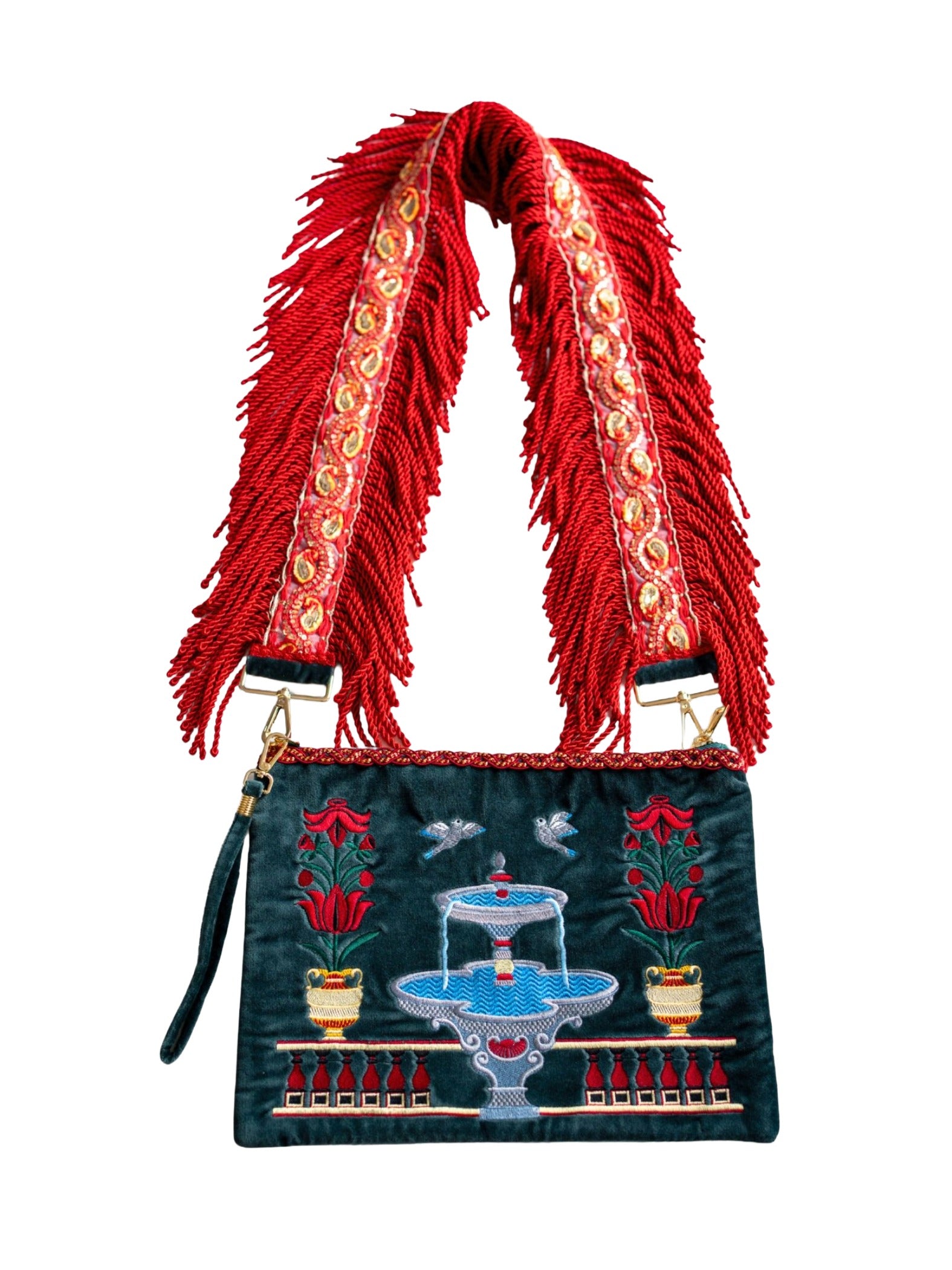 Embroidered Clutch Bag - Belvedere