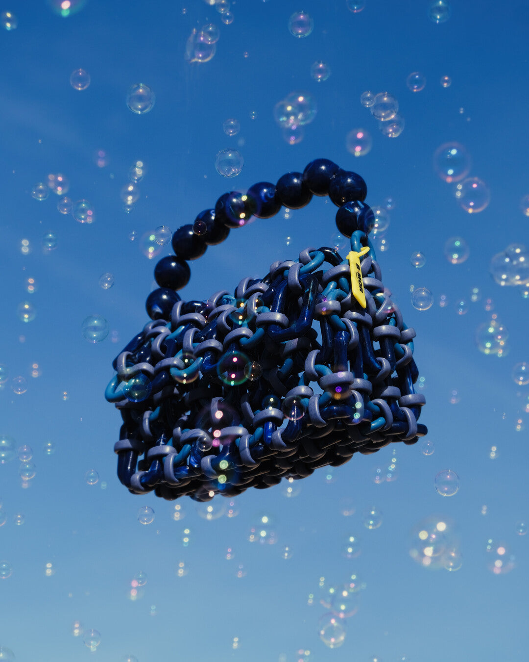 Handmade resin blue bag - BiMOR Italy