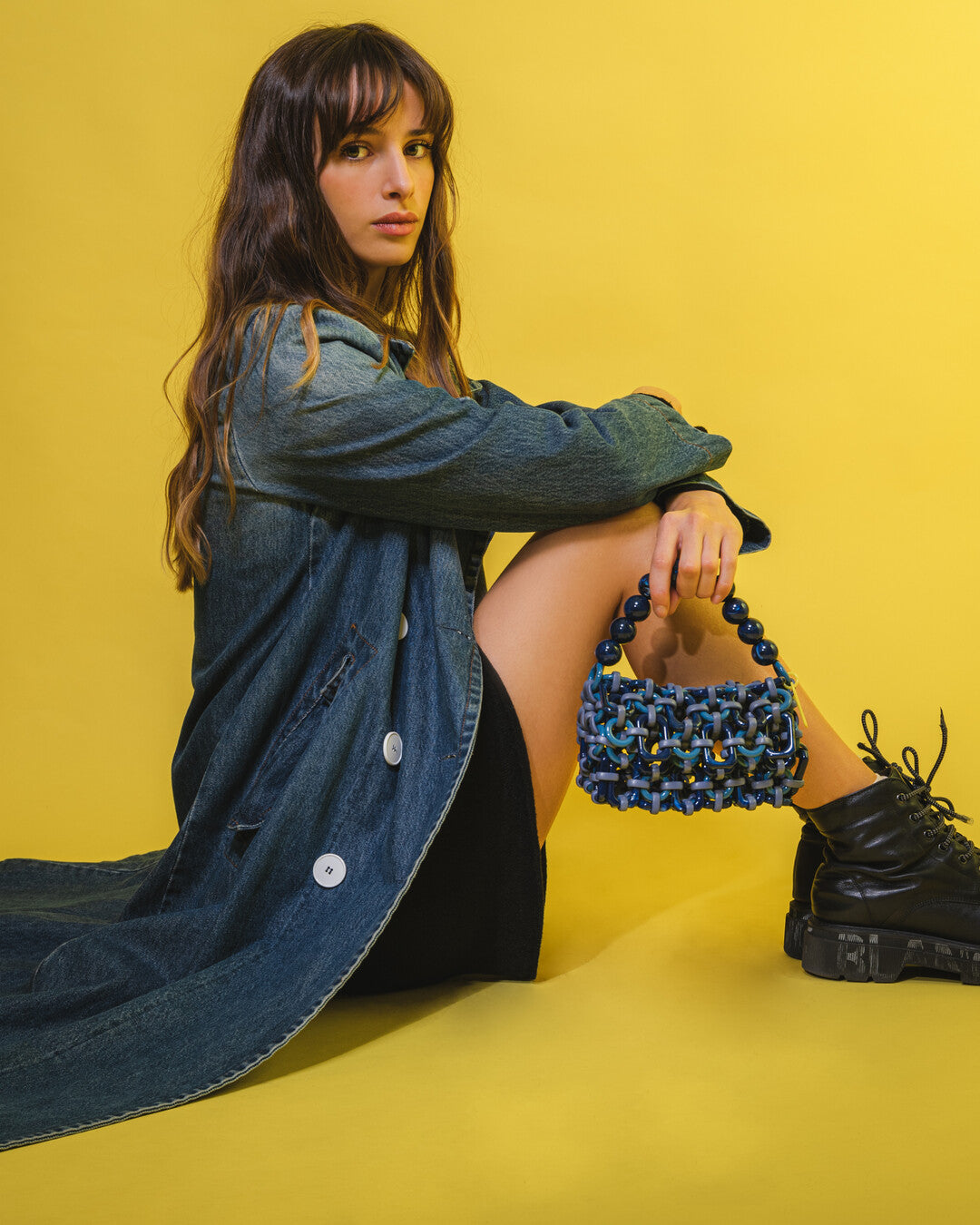 Handmade resin blue bag - BiMOR Italy