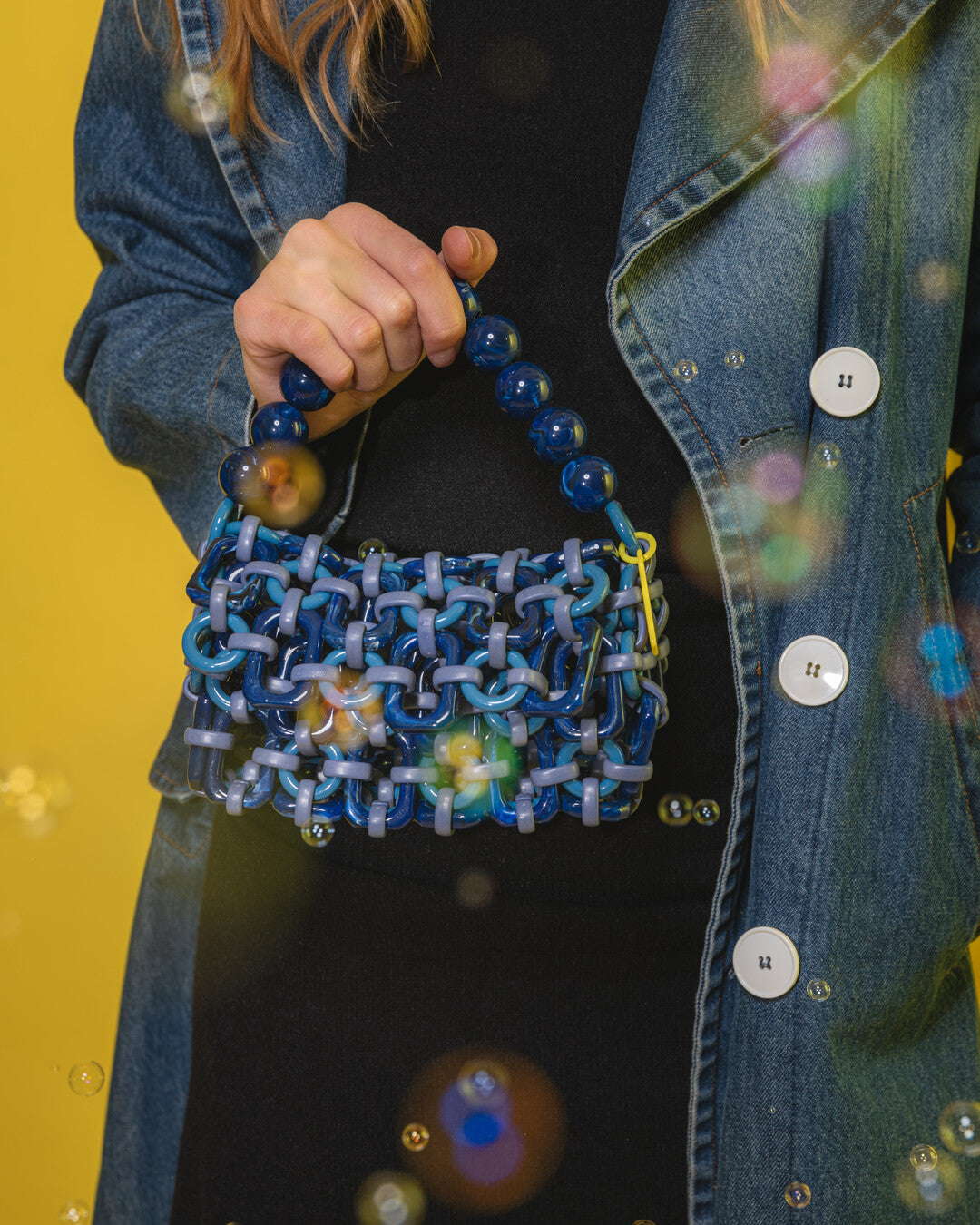 Handmade resin blue bag - BiMOR Italy