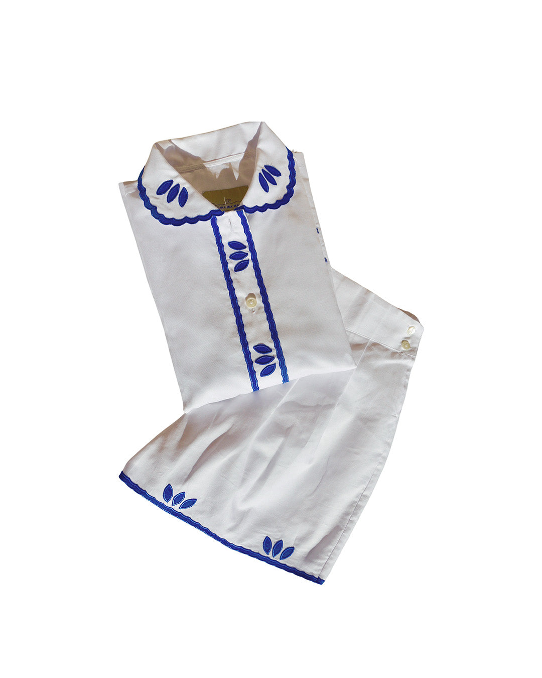Embroidered Luxury Short Pyjamas Set - Calce white