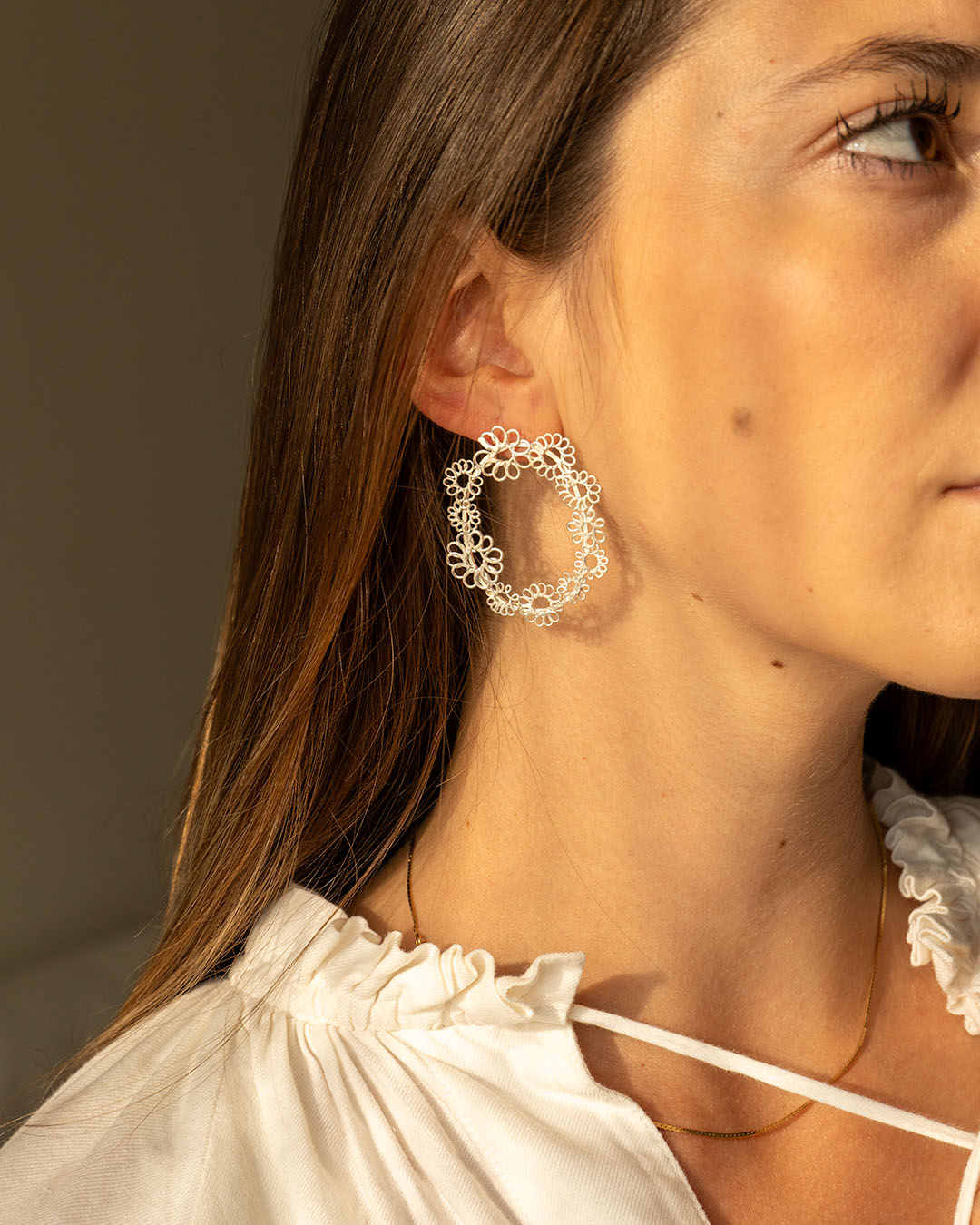 Hoop Silver Filigree Earrings - Carla Movia